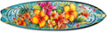 48-inch Hawaiian Flowers Surfboard Wall Art, Handcrafted Coastal Holiday Décor by G. Debrekht