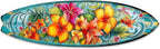 48-inch Hawaiian Flowers Surfboard Wall Art, Handcrafted Coastal Holiday Décor by G. Debrekht