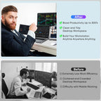 Laptop Screen Extender  FHD 1200P 16:10 IPS Portable Monitor for Laptops 12~16.2 inch  14" Triple Screen Laptop Monitor Extender Display  Plug & Play with USB-C HDMI for Windows/MacBook/Switch/PS5
