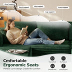 108.2" Modular Sectional Sofa with Deep Seat, Boneless U Shaped Corduroy Couch Modern Comfort, Cloud Couch Oversized for Living Room No Assembly (Green)