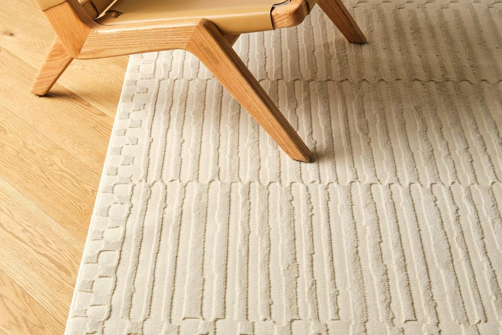 Revival Rugs Soloba 7'10"x10' Washable Area Rug for Living Room Bedroom - 100% Recycled Oeko-TEX Certified, Medium Pile, Beige, Cream