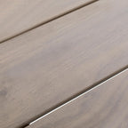 NUU GARDEN 37" Square Outdoor Dining Table, Metal Dining Table with Umbrella Hole, Wood-Grain Tabletop, Weather-Resistant for Garden, Backyard, Deck, Lawn