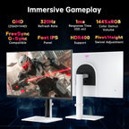 KTC 27 Inch White Gaming Monitor 300Hz/320Hz  QHD 1440P Fast IPS Computer Monitor with Adaptive FreeSync  HDR400  Height/Pivot/Swivel/Tilt Adjustable  DP&HDMI  H27E6