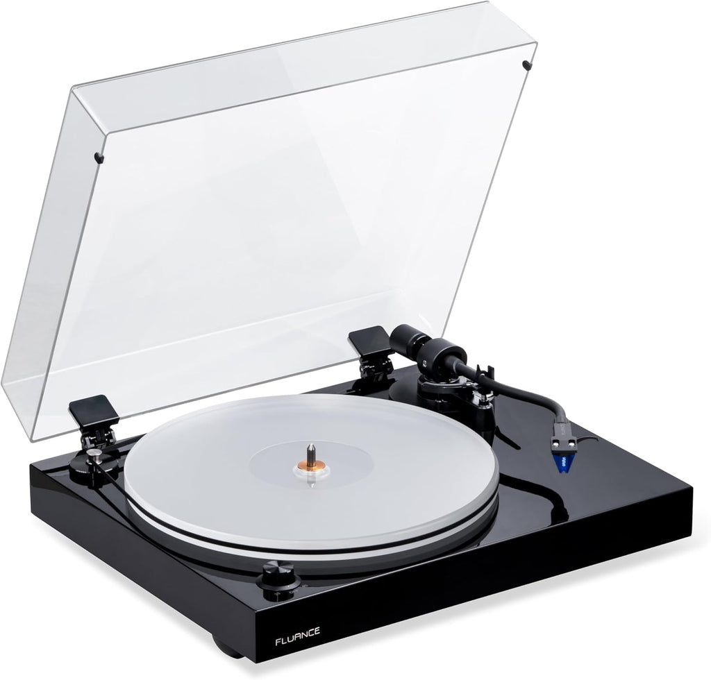 Fluance RT85 Turntable with Ortofon Cartridge  Acrylic Platter  Speed Control  and Vibration Isolation - High Fidelity Vinyl Record Player