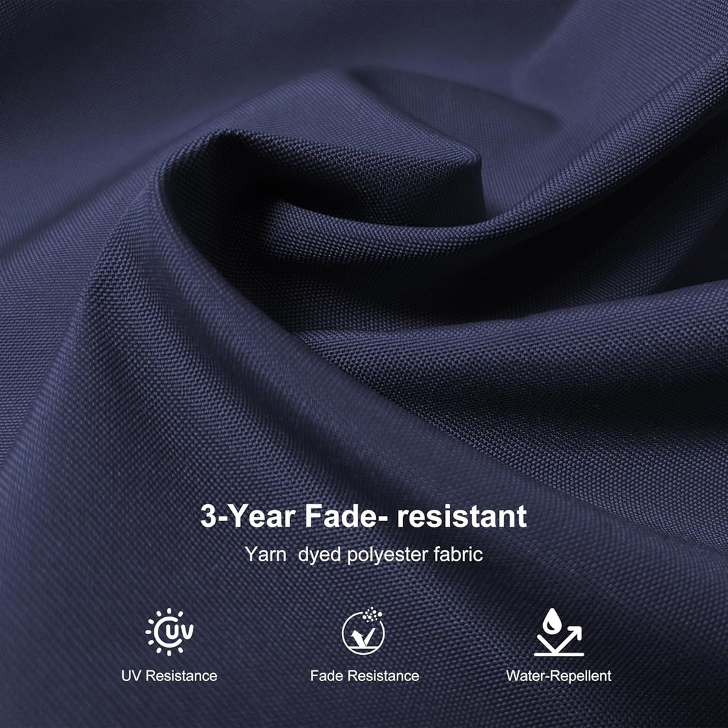 PURPLE LEAF 10 FT Patio Umbrella White Cantilever Umbrella Aluminum Square Outdoor Offset Umbrella Hanging Windproof with 360° Rotation for Garden Deck Pool, Navy Blue