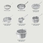 Ninja EverClad Stainless Steel Cookware 12 Piece Pots & Pans Set, All Stovetops & Induction, Oven Safe to 600°F, Tri-Ply Commercial-Grade, C99012