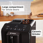 Bosch 300 Series Fully Automatic Espresso and Coffee Machine – One Touch Milk Drinks, Built-In Ceramic Grinder, In-Cup Frother, Easy Clean and Descale, Black TIU20109