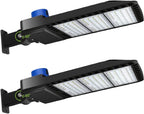 ledmo LED Parking Lot Lights 300W - LED Shoebox Parking Lot Lighting with Photocell 1000-1200W HID/HPS Replacement Waterproof IP65 36000LM 5000K Parking Lot LED Lighting (2 Pack)