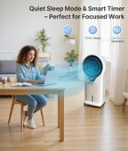 3-in-1 Evaporative Air Cooler - Portable Swamp Cooler Air Conditioner with 5.5L Water Tank & 2 Ice Packs, 3 Speeds, 3 Modes, Cooling Fans that Blow Cold Air for Home & Office, Mother's Day