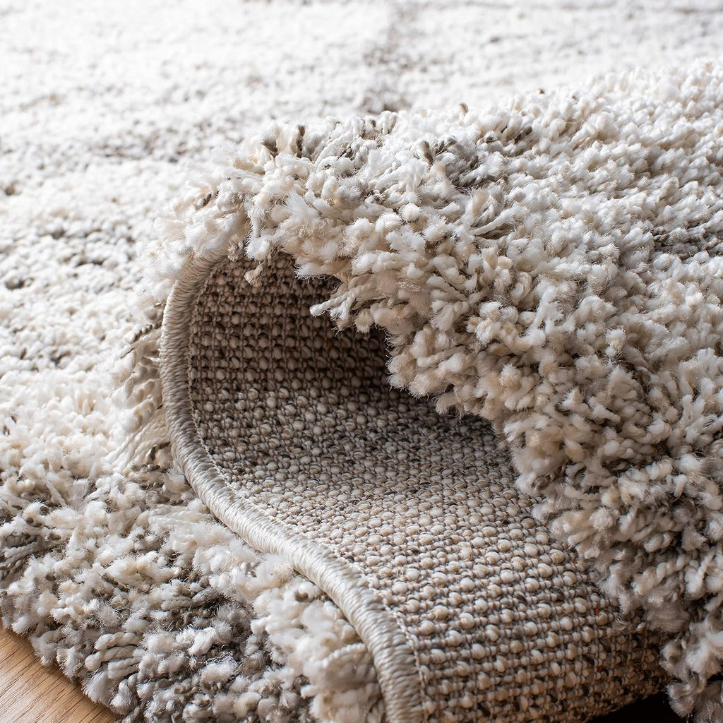 SAFAVIEH Hudson Shag Collection Area Rug - 9' x 12', Grey & Beige, Modern Trellis Design, Non-Shedding & Easy Care, 2-inch Thick Ideal for High Traffic Areas in Living Room, Bedroom (SGH281J)