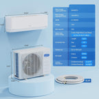 ROVSUN 9,000 BTU Smart WIFI Mini Split AC/Heating System with Inverter & APP Control, 24 SEER2 Ductless Split Air Conditioner with Pre-Charged Condenser, Heat Pump & Installation Kit, 115V