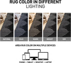 Rugshop Bohemian Stripe Stain Resistant High Traffic Living Room Kitchen Bedroom Dining Home Office Area Rug 10' x 14' Black