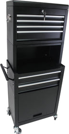 RYH 6 Drawers Rolling Tool Chest & Tool Box on Wheels | Heavy Duty Metal Cart with Ball Bearing Drawers | Fits US General Tool Box for Garage Storage (Black, 6 Drawers 3 in 1/51.99" H × 20.87" W)