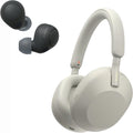 Sony WH-1000XM5 Premium Noise Canceling Headphones (Silver) with Free WF-C700N Truly Wireless Noise Canceling Earbuds (Black)