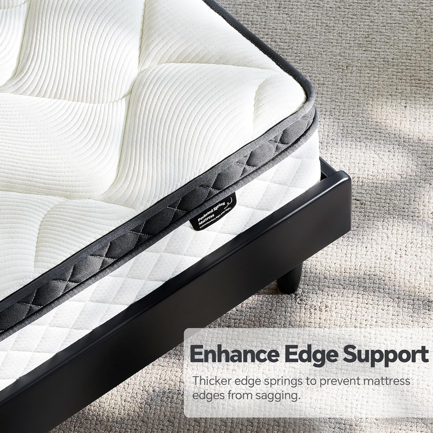 King Size Mattress in a Box, 12 Inch Hybrid Mattress with Individual Pocket Spring & Memory Foam, Soft, Motion Isolation, Medium Firm Comfort for Pressure Relief, CertiPUR-US Certified