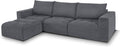 MCombo 121" Modular Sofa Couch, No Assembly Required, L Shaped Compressed Sectional Sofa with Ottoman, Deep Seat Upholstered Boneless Couch for Living Room, SS378 (Dark Grey)