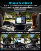 11" Extra Large Wireless Apple CarPlay Screen for Car – Ultra-Slim 0.16 Inch Touchscreen Car Stereo with Android Auto  4K Dash Cam  1080p Backup Camera  GPS  Mirror Link  Voice Control