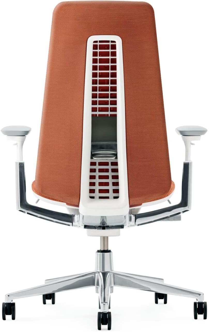 Haworth Fern Ergonomic Office Chair with Lumbar Support, Adjustable Desk Computer Chair with Digital Knit Finish for Home Office Furniture, Ember