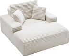 VEVOR Oversized Chaise Lounge Chair, 54" Boneless Chaise Lounge Indoor, Modern Upholstered Reading Chair with Throw Pillows & Armrests, Sofa Couch Deep Seat Sleeper for Living Room, Bedroom, Beige