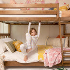 Max & Lily Bunk Bed Twin Over Full Size with Ladder, Solid Wood Platform Bed Frame with Ladder for Kids, 14" Safety Guardrails, Easy Assembly, No Box Spring Needed, Pecan