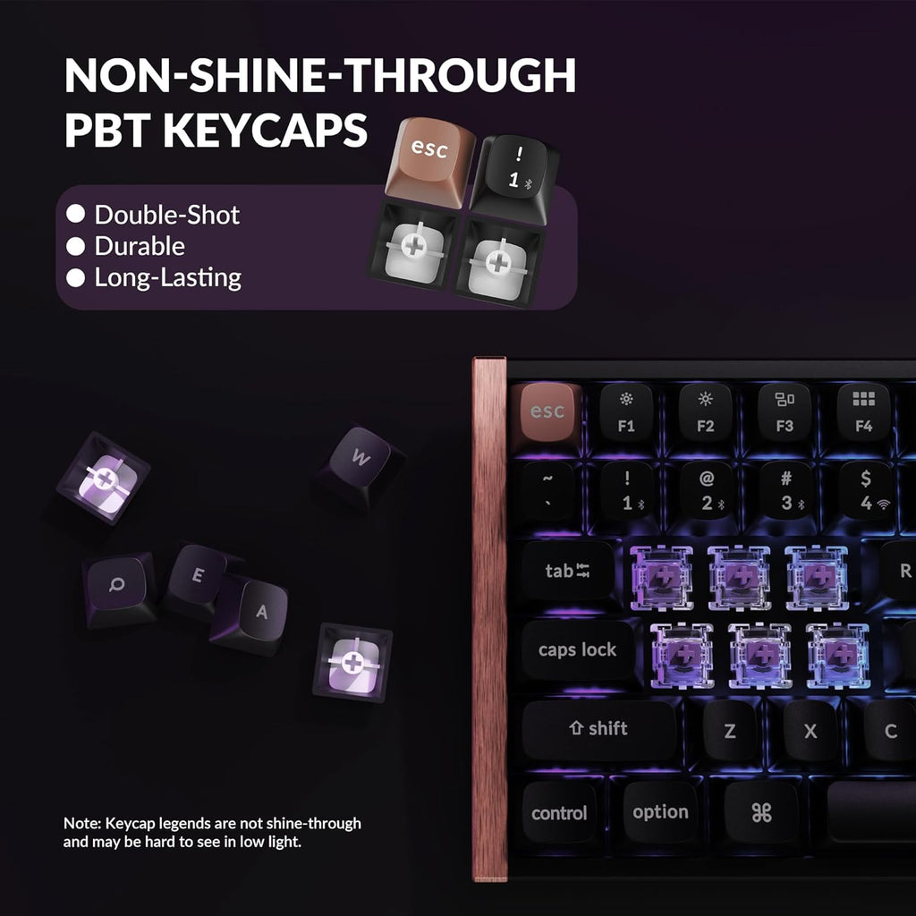 Keychron K2 HE Rapid Trigger Wireless Custom Keyboard with Hall Effect Gateron Double-Rail Magnetic Switch, QMK 2.4 GHz Bluetooth 5.2 RGB Compatible with Mac Windows Linux (Aluminum + Wood)