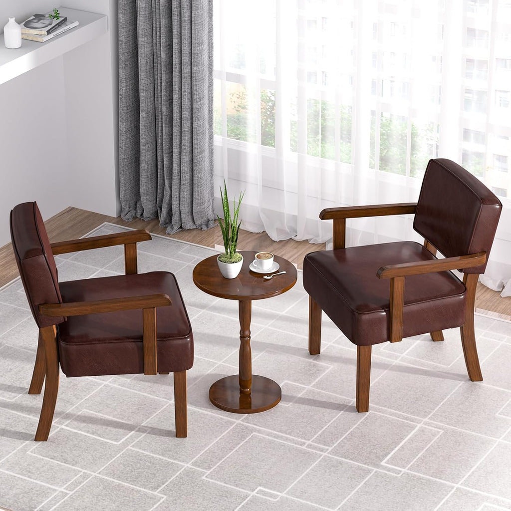 FAGAGA Accent Chair, PU Leather Living Room Chairs Oversize with Soft Seat and Armrests for Living Room Dinning Room Bedroom Reading Room Waiting Room