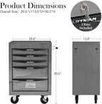 5 Drawer Rolling Tool Cart on Wheels, Multifunctional Mobile Metal Tool Chest, Drawers Rolling Trolley Organizer Tool Box for Repair Shop,Warehouse,Garage,Workshop (5 Drawers-30.5"H-Silver)