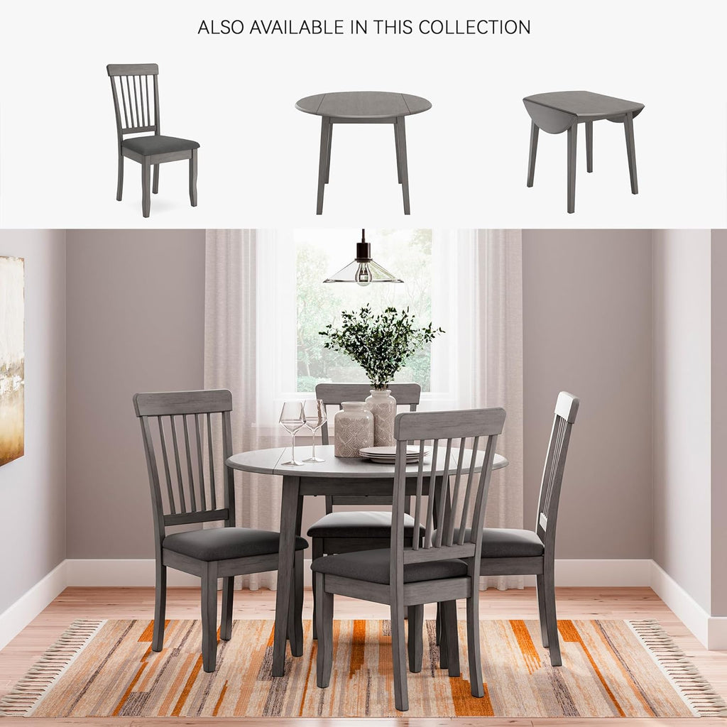Signature Design by Ashley Shullden Casual Dining Room Side Chair with Spindle Back, 2 Count, Gray