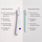 Michael Todd Beauty Sonicsmooth Pro+ Dermaplane Razor for Women Face + Eyebrow Trimmer Dermaplaning System w/LED Light Peach Fuzz Remover -16 Dermaplaning Blades & 2 Microsmooth Exfoliation Tips