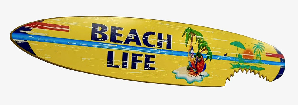 Beach Life Surfboard Wall Sign Indoor Use Only 46.5 inches long Indoor use only