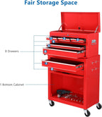 TUFFIOM 8-Drawer Rolling Tool Chest, Wheeled Tool Storage Cabinet w/Detachable Top, Drawers & Side Hooks, Mechanic Tool Organizer Box for Garage Warehouse Repair Shop