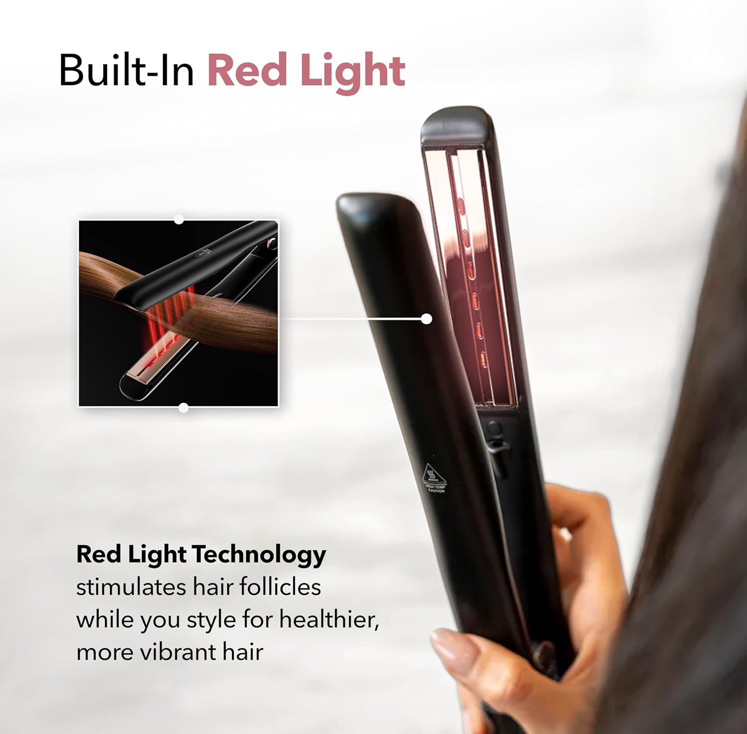 SRILabs StyleQ Flat Iron Hair Straightener Styler - GraphFlow Techonology, Negative Ions, Red Light Therapy, 12 Heat Settings for Straight, Smooth, Waves and Curls: All Hair Types