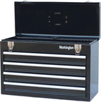 Workington Portable Metal Tool Chest with 4 Drawers, 20" 4-Drawer Tool Chest Cabinet with Ball Bearing Drawer Slides, Steel Tool Storage Box Organizer 4004 Black
