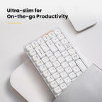 LOFREE Flow84 Low Profile Mechanical Keyboard, 75 Percent Rechargeable Wireless Keyboards with Bluetooth and Wired Connection for Windows, Mac OS/Black Phantom Tactile Switches