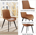 5-Piece Dining Table Set for 4-6 People, 63" MDF Kitchen Table with 4 Upholstered Chairs, Metal Legs for Dining Room, Kitchen(Oak Table+4 Brown Chairs)