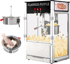 ROVSUN Commercial Popcorn Machine Movie Theater Style with 12 Ounce Kettle Makes Up to 80 Cups, Countertop Popcorn Maker Machine w/Stainless Steel Scoop, Oil Spoon & 3 Popcorn Cups, ETL Certified
