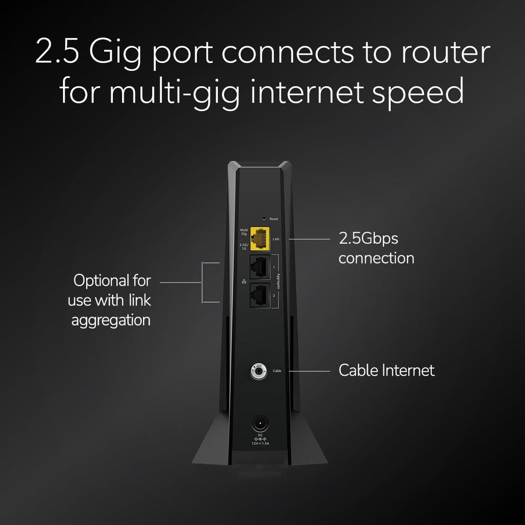 NETGEAR Nighthawk DOCSIS 3.1 Mid/high-Split Cable Modem (CM3000-1AZNAS) – Approved for Today's Fastest Speeds - Works With all Cable Providers  Incl. Xfinity  Spectrum  Cox - Cable Plans up to 2.5Gbps