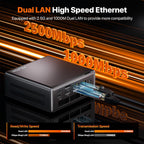 PELADN Mini PC Gaming  Dual LAN  Ryzen 5 5600H (Upgraded 5700U/7430U) 16GB DDR4/512GB NVMe SSD Dual LAN Type-C/DP/HD Mini Desktop Computer WiFi6 4K/60Hz Triple-Display USB3.2/BT5.2 Mini Computer
