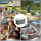 ICEROVER 12V Car Refrigerator Cooler/Warmer 8 Quart (9L) 40℉~140℉,12 Volt DC &110V AC, Electric Car Fridge Portable Compact Camping Cooler Thermoelectric 12V Small Fridge for Car, RV, Camping (Grey)