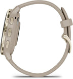 Garmin Venu 3S Health Fitness GPS Smartwatch Gold Steel Bezel w/French Gray Case 41mm | Official USA Partner Model | Bundle 010-02785-02 with 2 YR CPS Enhanced Protection Pack