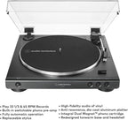 Audio-Technica AT-LP60X Fully Automatic Belt-Drive Stereo Turntable with Built-in Preamp and USB Output Vinyl Playback Bundle with 3-Inch Powered Studio Monitors Pair (Black) (3 Items)