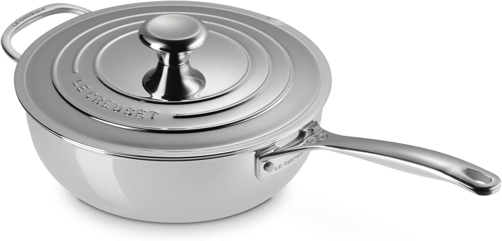 Le Creuset Tri-Ply Stainless Steel Pan 3.5 Quart Nonstick Saucier