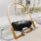 pouseayar Stationary Head Spa Massage Table with Water Cycle & Fumigation Salon Equipment for Beauty Head Spa Physical Therapy Massage, Wood Frame, Beige Gray PU Leather