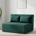 FILUXE Folding Sofa Bed | Convertible Sleeper Chair Bed for Adults, Fold Out Chair to Bed Linen Futon Chair with Pillow, for Home Dorm Apartment RV Living Room, Standard Size,Dark Green