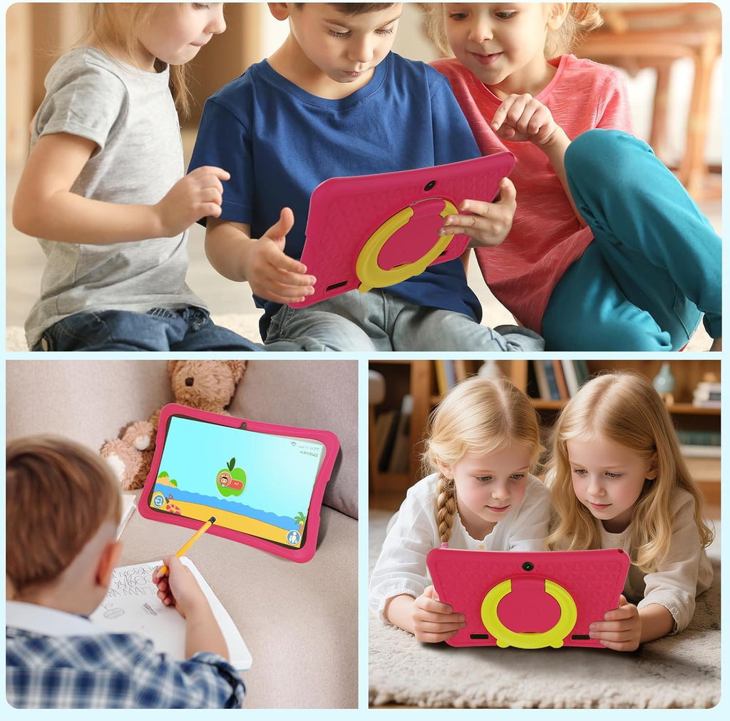 DigiLand Android 15 Kids Tablet,10.1 inch Tablets,6GB RAM+32GB ROM (Expand to TF) Parental Control,Kids Software Pre-Installed,Dual Camera 2MP+5MP,Android Learning Tablet with Proof Case