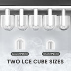 DUMOS Countertop Ice Maker with Handle, 26lbs/24H Portable Ice Machine, 9 Bullet Ice Cubes Ready in 6 Mins, Self-Cleaning, Quiet Compact Ice Maker for Home, Kitchen, RV, Camping, Black