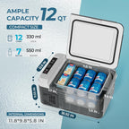 EUHOMY 12 Volt Refrigerator, 12 Quart (10L) Compressor Electric Cooler APP Control, Car Fridge 12/24V DC & 120-240V AC, Car Refrigerator -4℉~68℉, Portable Freezer for RV, Travel, Camping