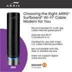 ARRIS (G54) - Cable Modem Router Combo - Fast DOCSIS 3.1 Multi-Gigabit & BE 18000 WiFi 7 Comcast Xfinity  Cox  Spectrum Quad-Band 1  Up to 18 Gbps Max Speed