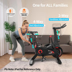 Yesoul Black Exercise Bike for Home,Smart White Cycling Bike Magnetic Stationary Bike, Low Noise Indoor Cycling Bike for Home Gym Electric Stationary Bike with Tablet Mount & Comfortable Seat Cushion for Women Apartment Workout Bike for Fitness