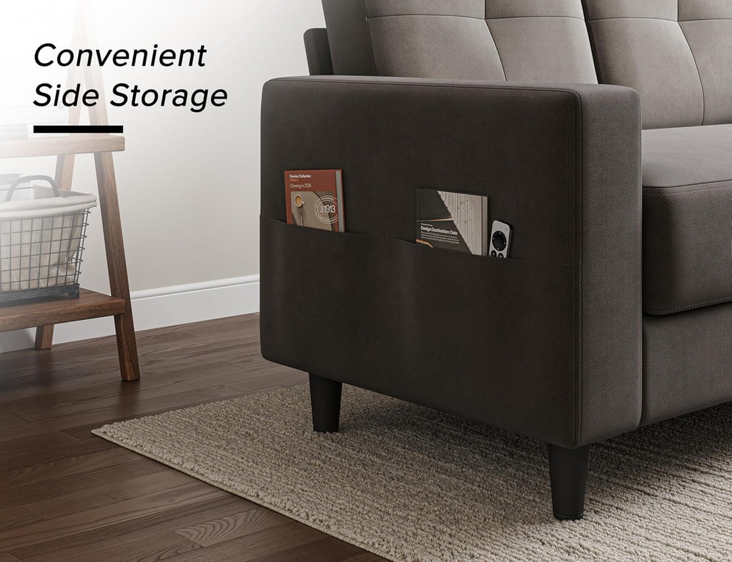 Txtin's Loveseat Sofa 53" Small Couches for Small Spaces 2 Seater Mini Couch for Bedroom Comfy Modern Love Seat for Apartment Office Living Room Brown